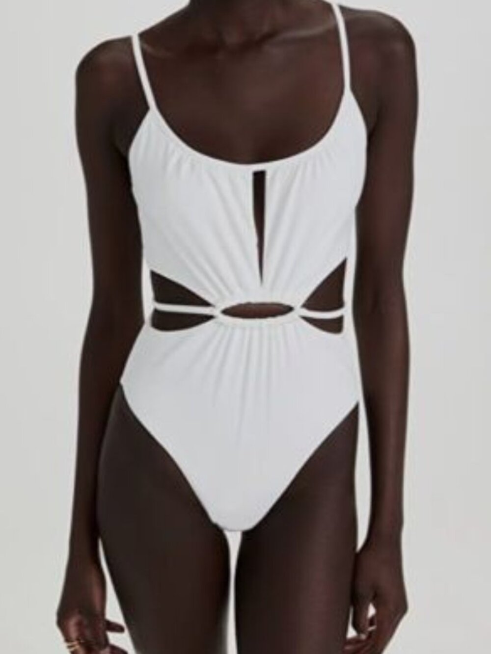 Jonathan Simkhai Genesis Cut Out One-Piece Swimsuit in White Size XS NWT